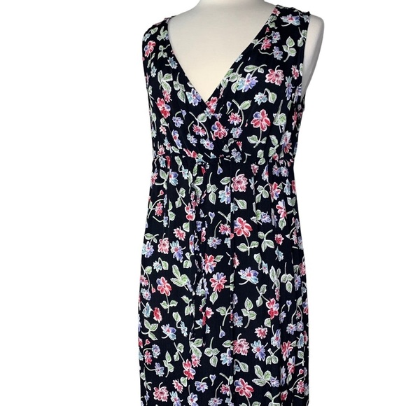 Motherhood Dark Floral Maxi Dress Empire Waist w/ Drawstring Medium? Read Below - Picture 4 of 10